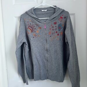 Milano XL Grey astrology zip up hoodie